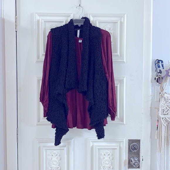 🖤Kensie’s Women’s Black Super Soft Faux Fur Bobble Vest Draped, Very Flattering - Picture 9 of 16